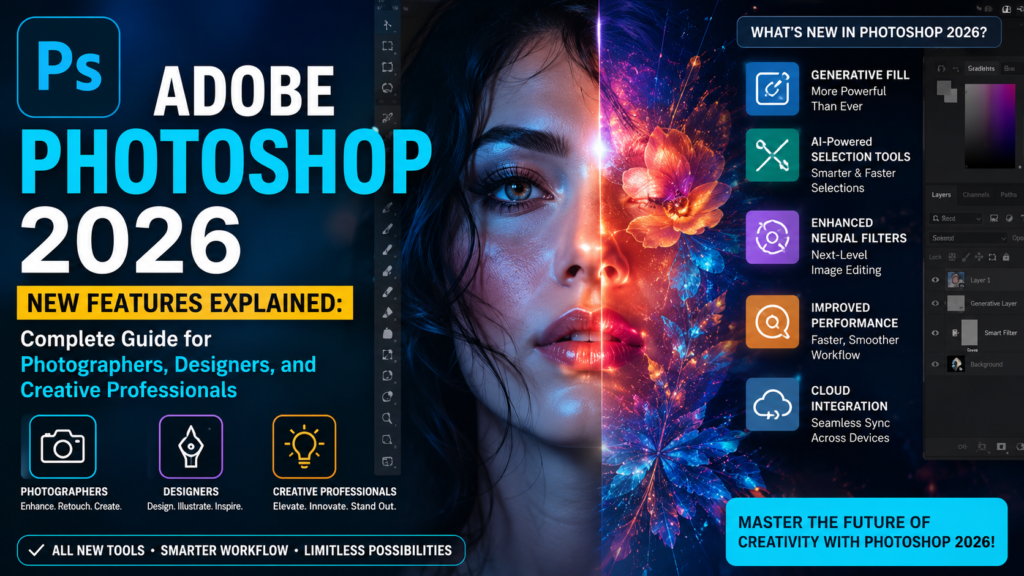 Adobe Photoshop 2026 New Features Explained Complete Guide for Photographers, Designers, and Creative Professionals